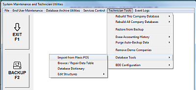 Plexis POS to PDQuick Import utility