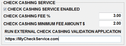PDQuick Check Cashing Setup, click for larger image.